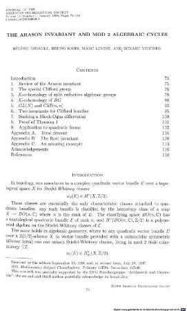 The Arason invariant and mod 2 algebraic cycles