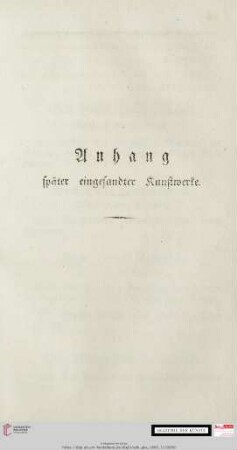 Anhang später eingesandter Kunstwerke