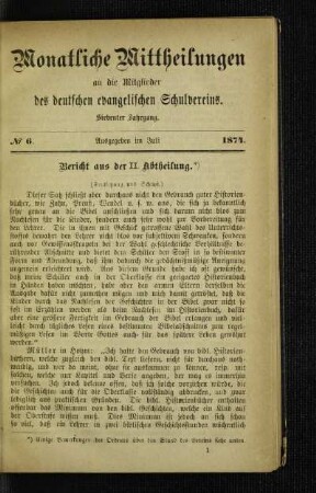 Bericht aus der II. Abtheilung : (Fortsetzung und Schluß)