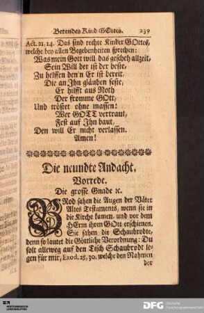 Die neundte Andacht.