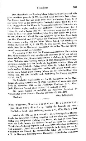 Wegewitz, Willi :: Harburger Heimat, die Landschaft um Hamburg-Harburg : Hamburg, Verl. der Gesellschaft der Freunde des Vaterländischen Schul- und Erziehungswesens, 1950