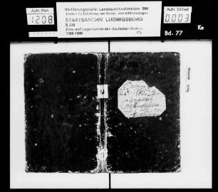 Schaffnerei Mergentheim: Lagerbuch zu Igersheim, Markelsheim und Harthausen