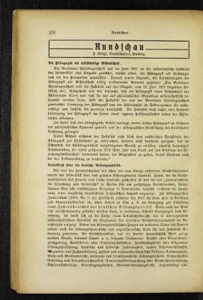¬Die¬ Pädagogik als selbständige Wissenschaft