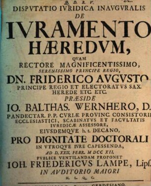 Disp. iur. inaug. de iuramento haeredum