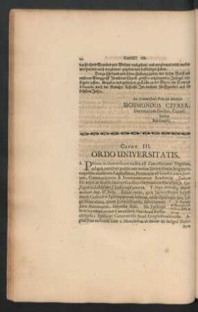 Caput III. Ordo Universitatis.