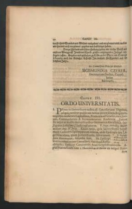 Caput III. Ordo Universitatis.