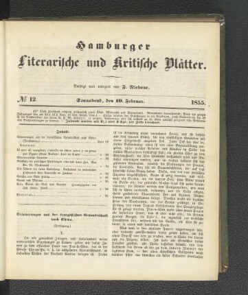 No. 12. 10. Februar 1855