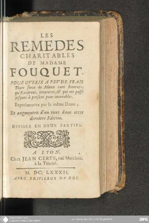 Les remedes charitables de Madame Fouquet