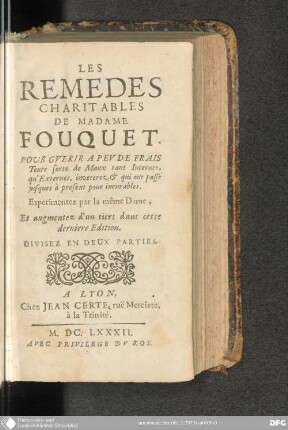Les remedes charitables de Madame Fouquet