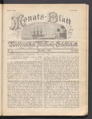 N° 10. Bremen, 1892. October