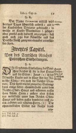 Zweytes Capitel. Von des Teutschen Reiches Politischen Eintheilungen