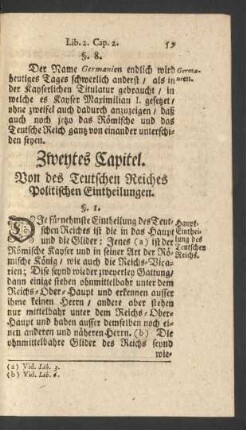 Zweytes Capitel. Von des Teutschen Reiches Politischen Eintheilungen