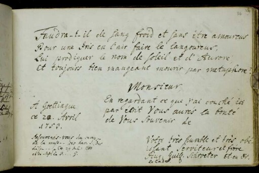 August Wilhelm Schröter. Göttingen, 20.4.1753.