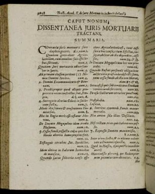 Caput Nonum. Dissentanea Juris Mortuarii Tractans.