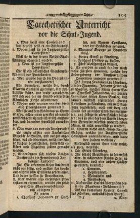 105-112, Catechetischer Unterricht vor die Schul-Jugend.