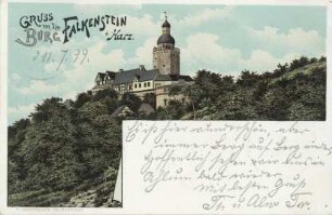 Ansichtskarte: Gruß von der Burg Falkenstein i. Harz