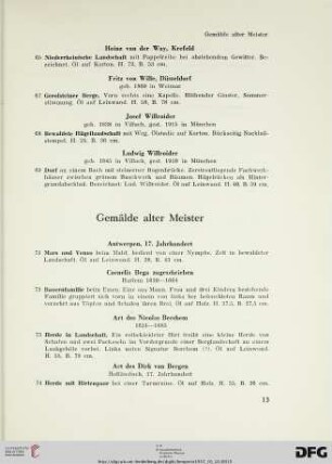 Gemälde alter Meister (Nr. 71-167)