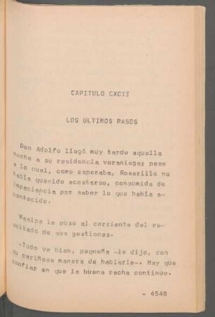 Capítulo CXCII - Los últimos pasos