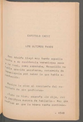 Capítulo CXCII - Los últimos pasos