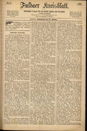 Erste Ausgabe vom Samstag, den 17. Januar 1880.