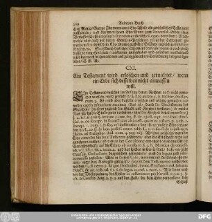 CXI. Ein Testament wird erloschen und zernichtet, wenn ein Erbe sich desselben nicht anmassen will.