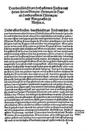 Dem durchleüchtigen hochgebornen Fürsten und herren/ herren Georgen/ Hertzogen zu Saxen/ Landtgraffen in Thüringen/ und Marggraffen zu Meissen [et]c.