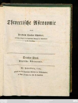 Theil 3: Physische Astronomie