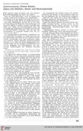 N.F. 12.1932: Abiturientennot, höhere Schule; Abbau des Zeichen-, Kunst- und Werkunterrichts