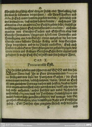 Cap. X. Procuratorn Eyd