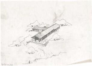 Schneider - Esleben, Paul; Bad Münstereifel, Ahrstraße (Forsthaus Hülloch); Jagdhaus Haniel - Vogelperspektive