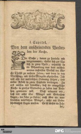 I. Capitel. Von dem anscheinenden Verderben der Kirche.