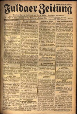 Ausgabe vom Mittwoch, den 06. Oktober 1926.