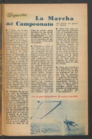 La marcha del campeonato : Deportes