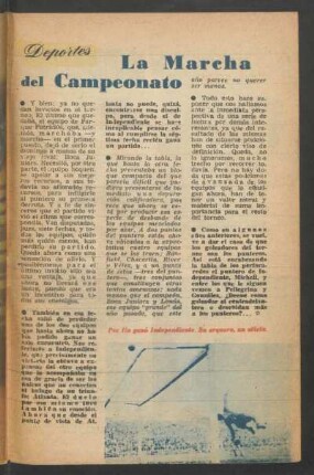 La marcha del campeonato : Deportes