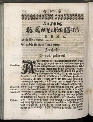 Am Fest deß H. Evangelisten Marci.