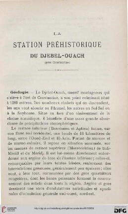 Sér. 5: La station préhistorique du Djebel-Ouach : (près Constantine)