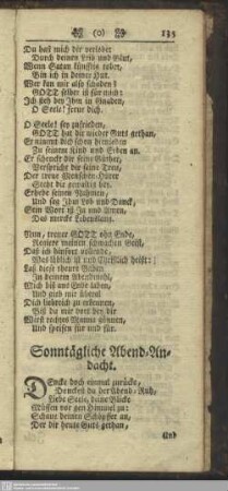 Sonntägliche Abend-Andacht