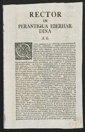 Rector In Perantiqua Eberhardina S. L.