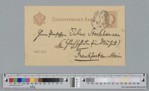 Postkarte an Julius Stockhausen
