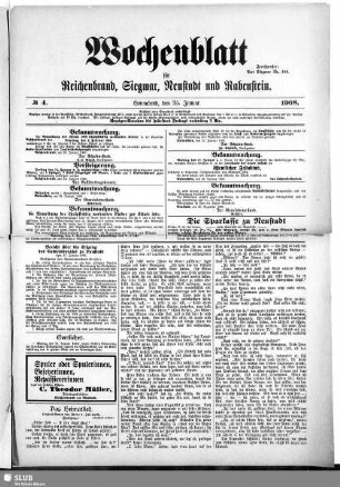 Wochenblatt für Reichenbrand, Siegmar, Neustadt und Rabenstein