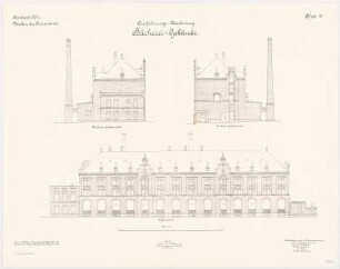 Proviantamt, Köln Bäckereigebäude: W-, O-, Straßen-Ansicht, 1:100