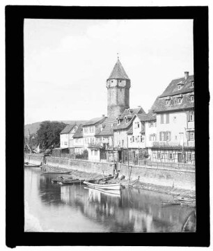 Partie an der Tauber mit Spitzen Turm