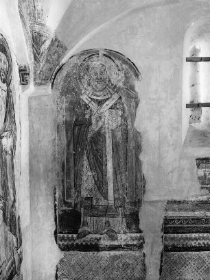 Heiliger Bischof : Heiliger Bischof. Fresko (um 1160-1165). Pürgg-Trautenfels, Sankt Johannes Kapelle