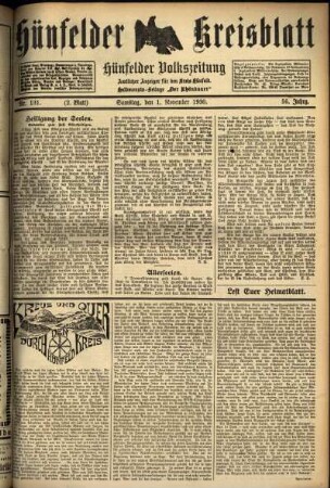 Zweite Ausgabe vom Samstag, den 01. November 1930.