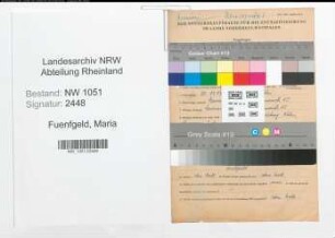 Entnazifizierung Maria Fuenfgeld , geb. 30.12.1900 ()