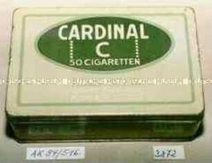 Blechdose für "CARDINAL C 50 CIGARETTEN FRANZ FOVEAUX CIGARETTEN-FABRIK KOELN AM RHEIN."