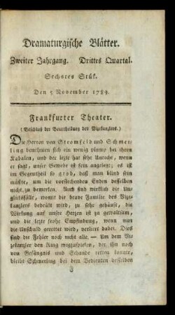 Sechstes Stük