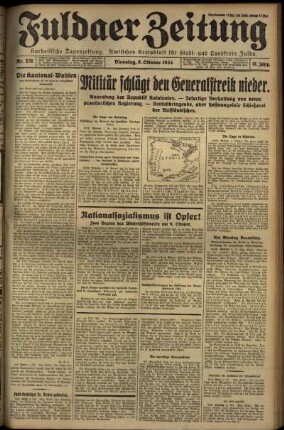 Ausgabe vom Dienstag, den 09. Oktober 1934.