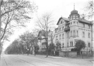 Dresden-Weißer Hirsch, Bautzner Landstraße 53. Landhaus Apollo (1902). Eckansicht