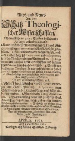 Aprilis. 1701